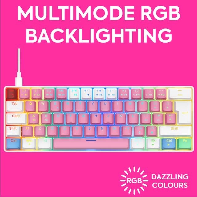 NOS C-450 Mini PRO RGB gaming-tastatur (Cotton Candy)