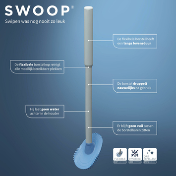 Tiger Toiletborstelhouder TESS vrijstaand met Swoop borstel wit/lichtgrijs
