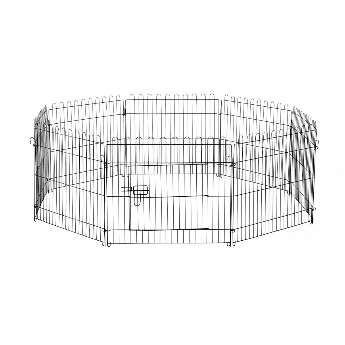 PawHut Puppy Playpen, 180B × 180D × 61H cm, staaldraad, zwart