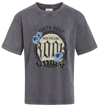Grønt T-shirt - GrBardia - Washed Grey