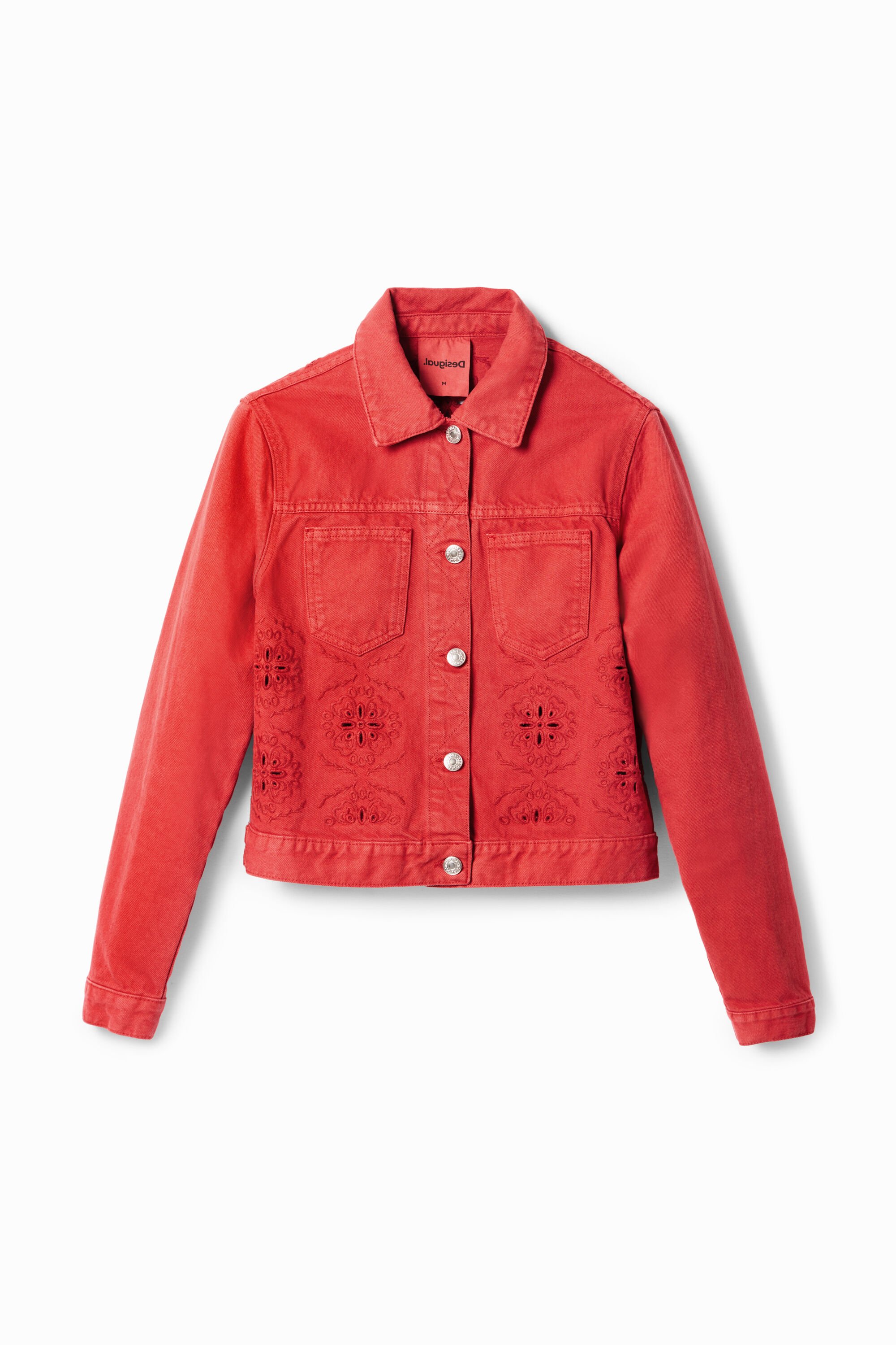 Veste jean ajourée