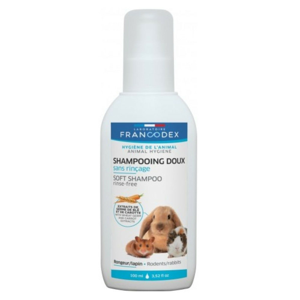 Shampooing doux sans rinçage, 100 ml, pour rongeurs et lapins