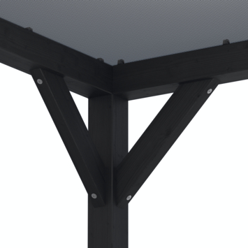 Silvano pergola zwart vurenhout 324 x 324 cm met schaduwdoek