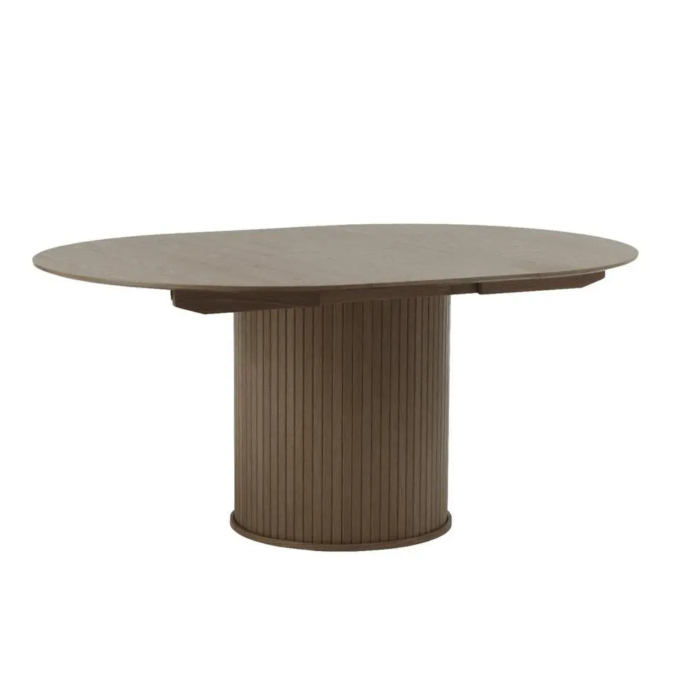 Eettafel Rond Donkerbruin - Uitschuifbaar - Ø120-167cm - Nola