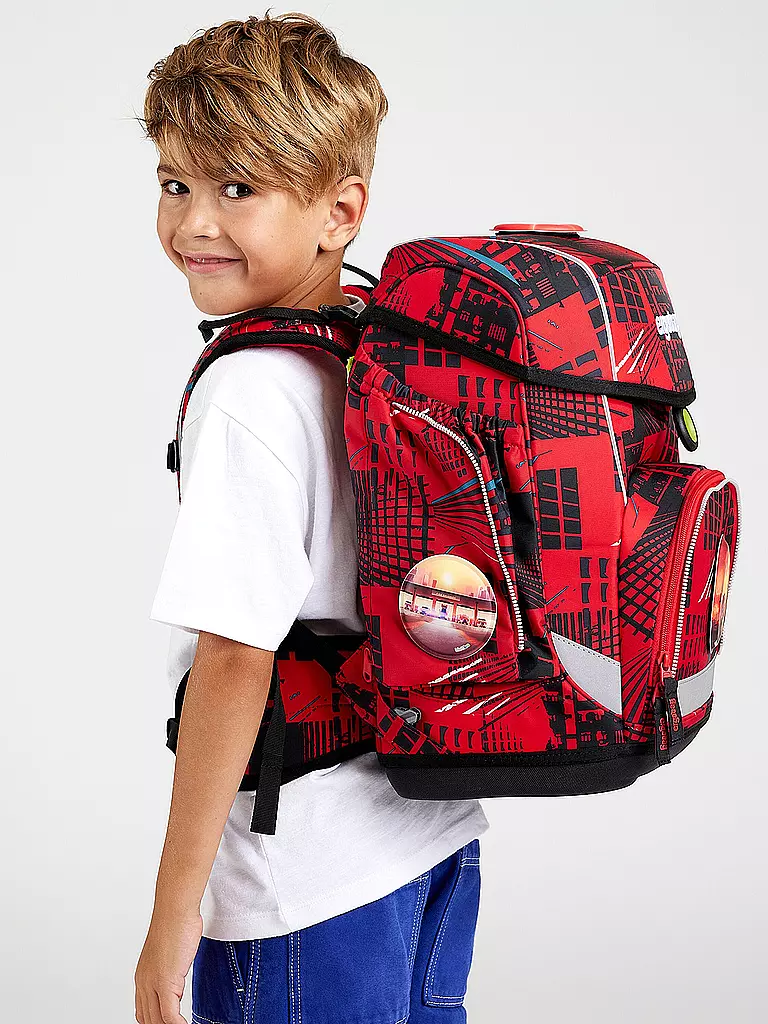 ERGOBAG Schultaschen Set 5tlg CUBO -  AlarmBäreitschaft  rot