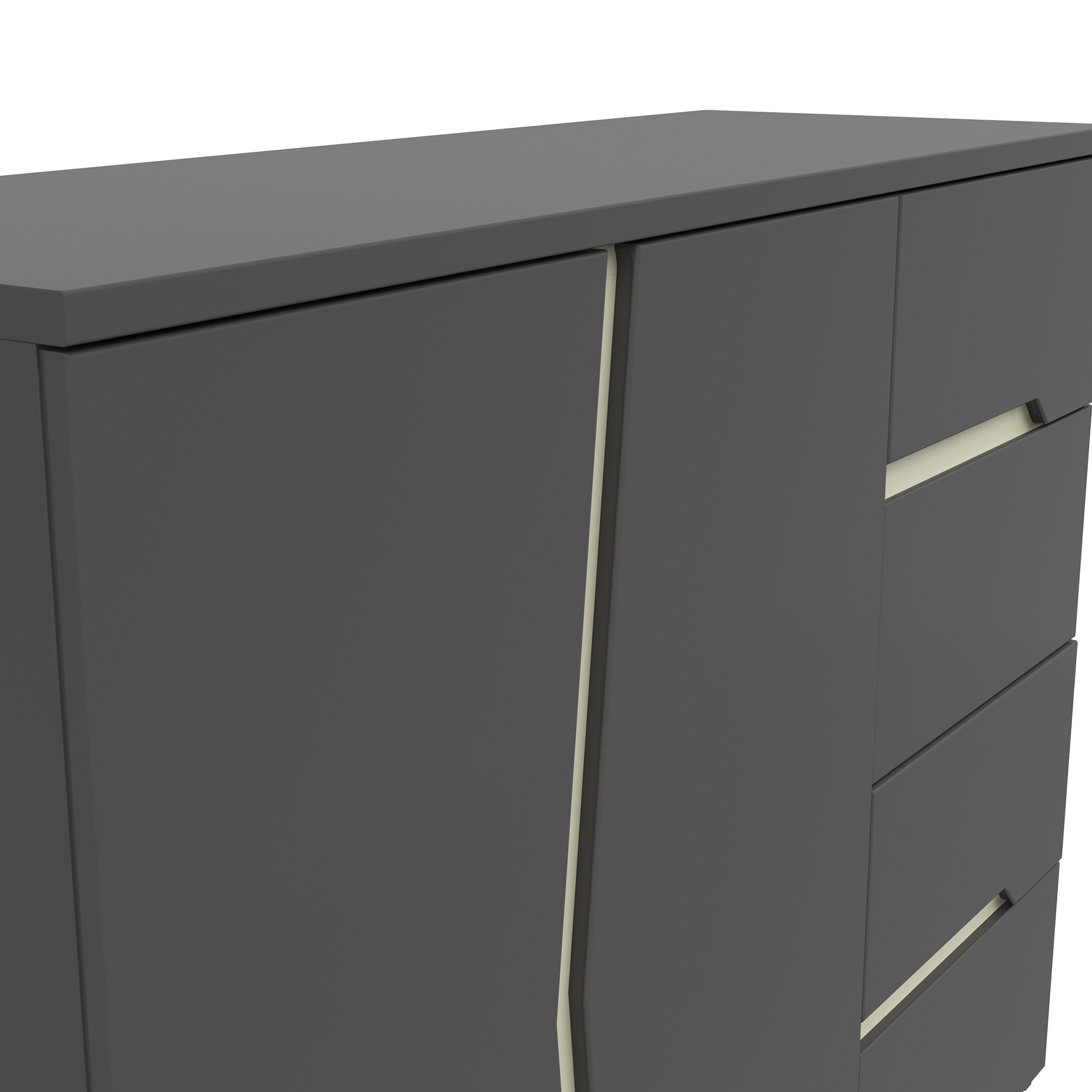 Kommode - kieselgrau-graphit - 124 cm