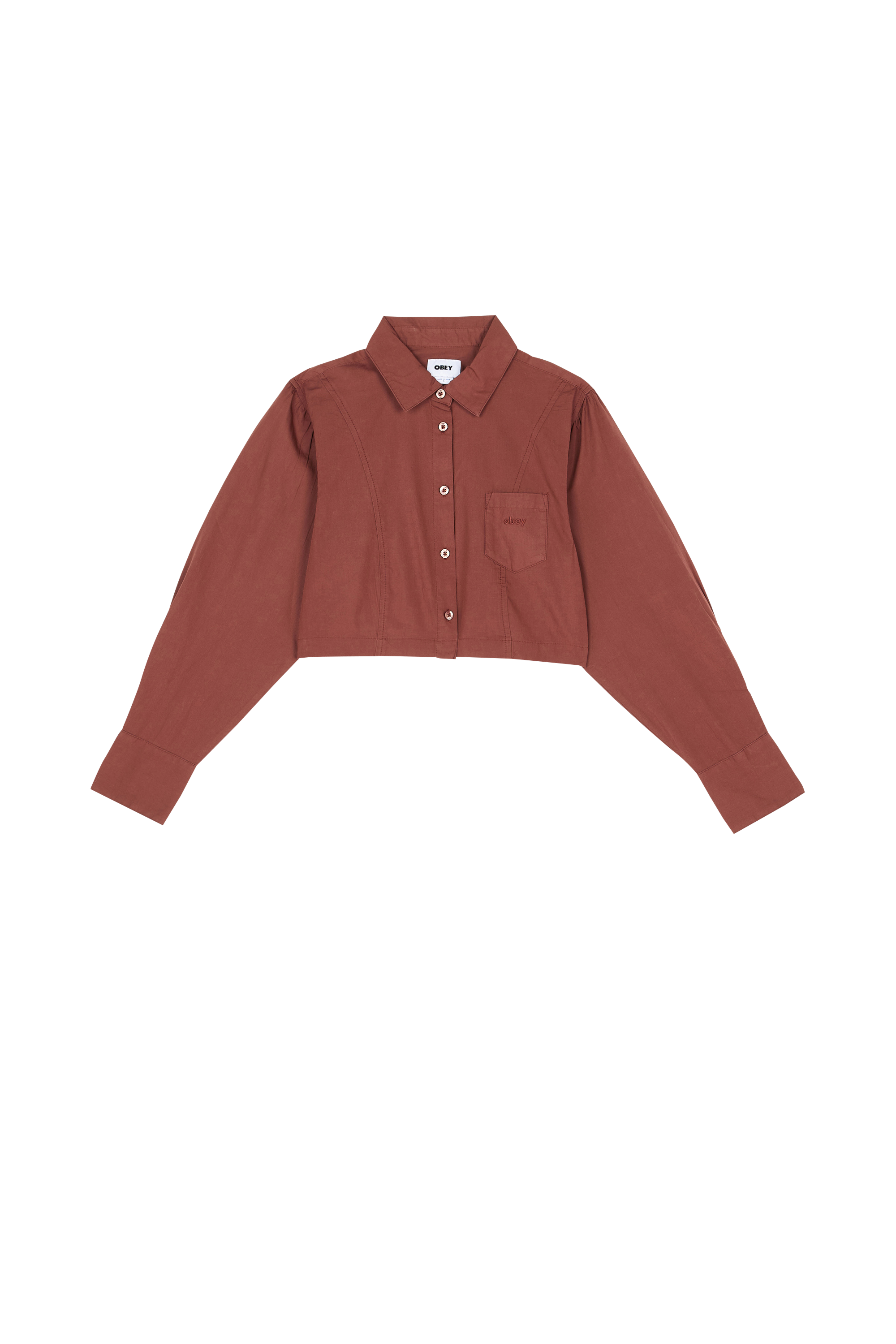 OBEY Chemise LONDON CROPPED SHIRT SEP Rouge