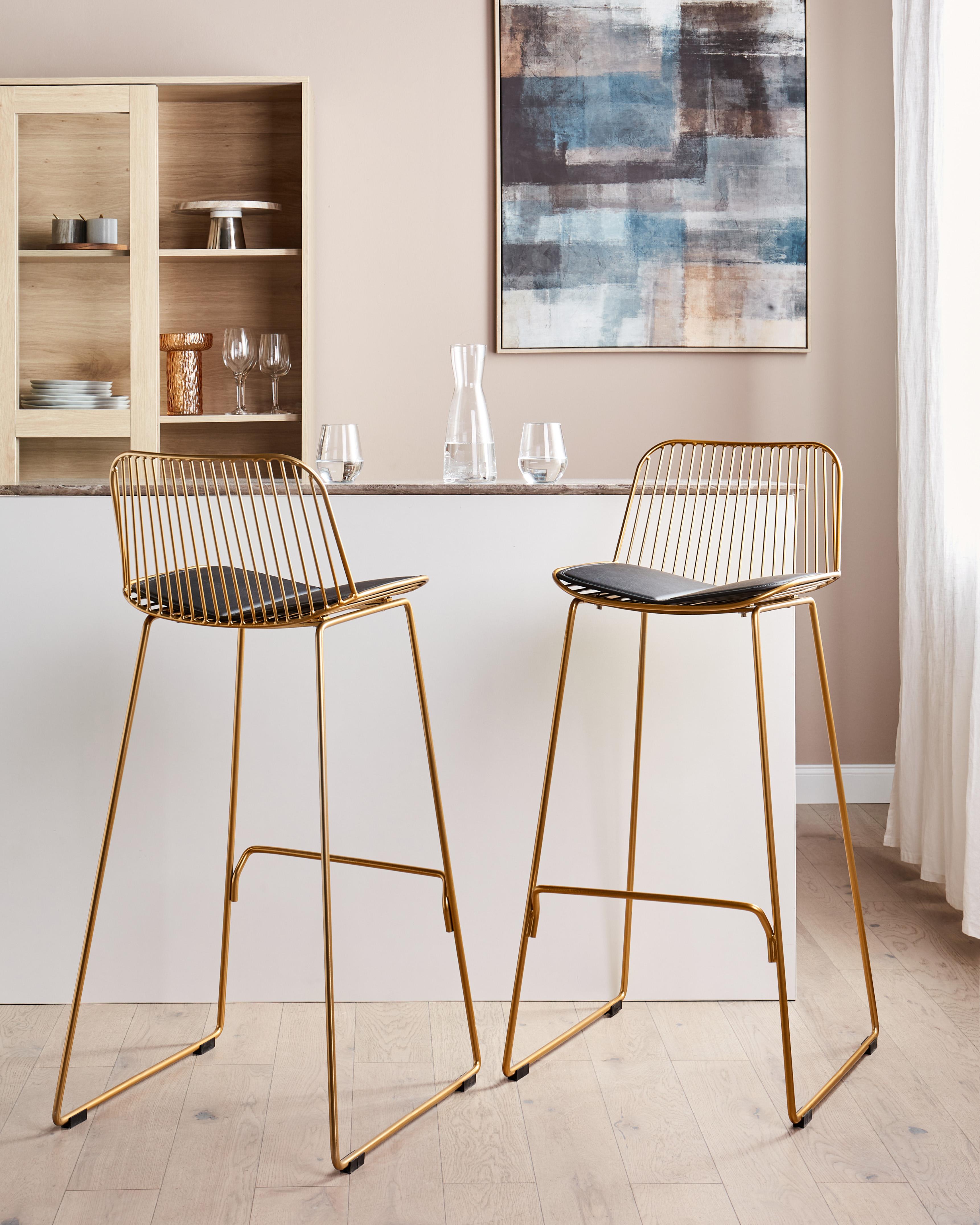 Set van 2 barstoelen PENSACOLA Metaal Goud