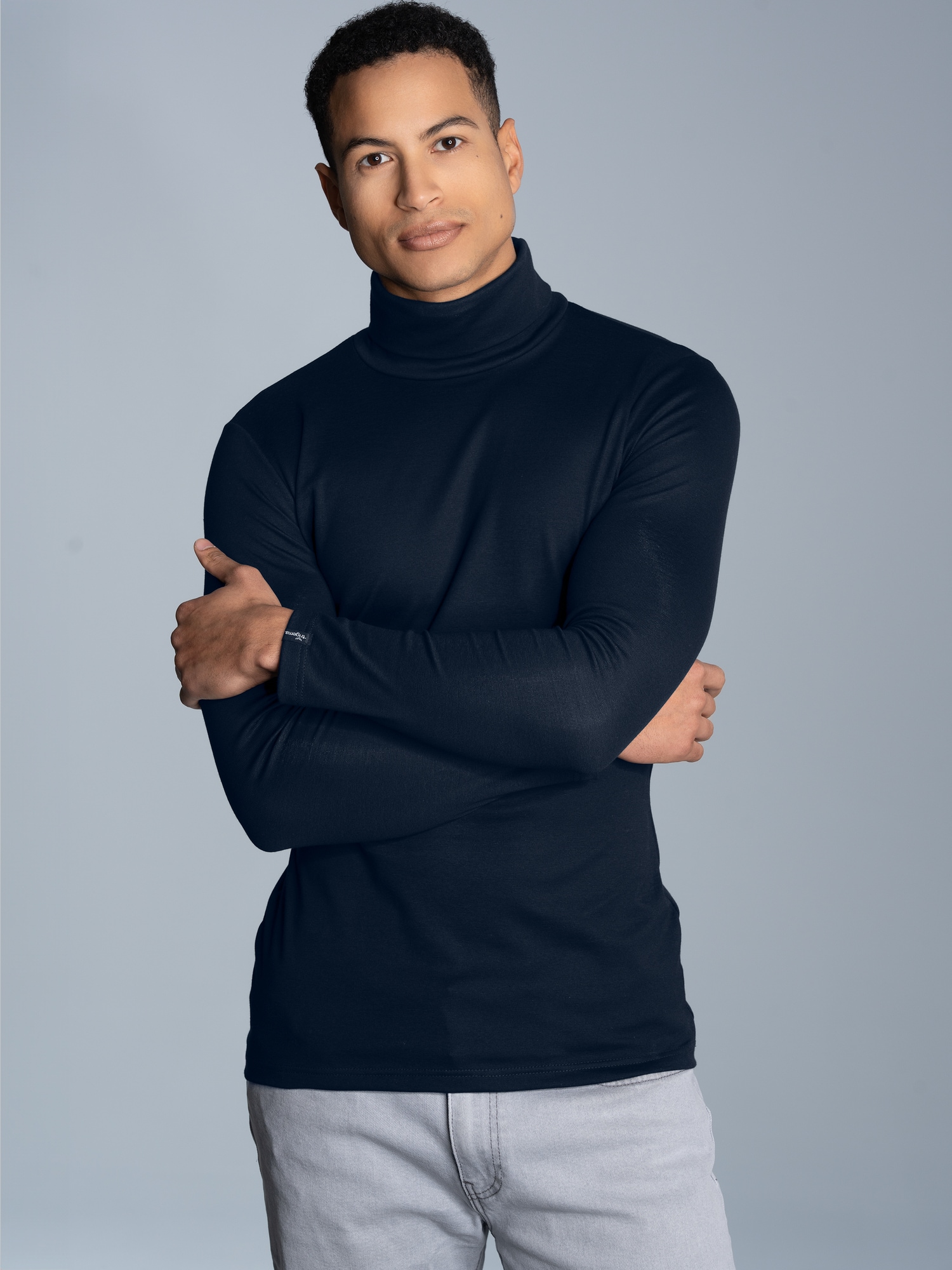 Rollkragenshirt Navy