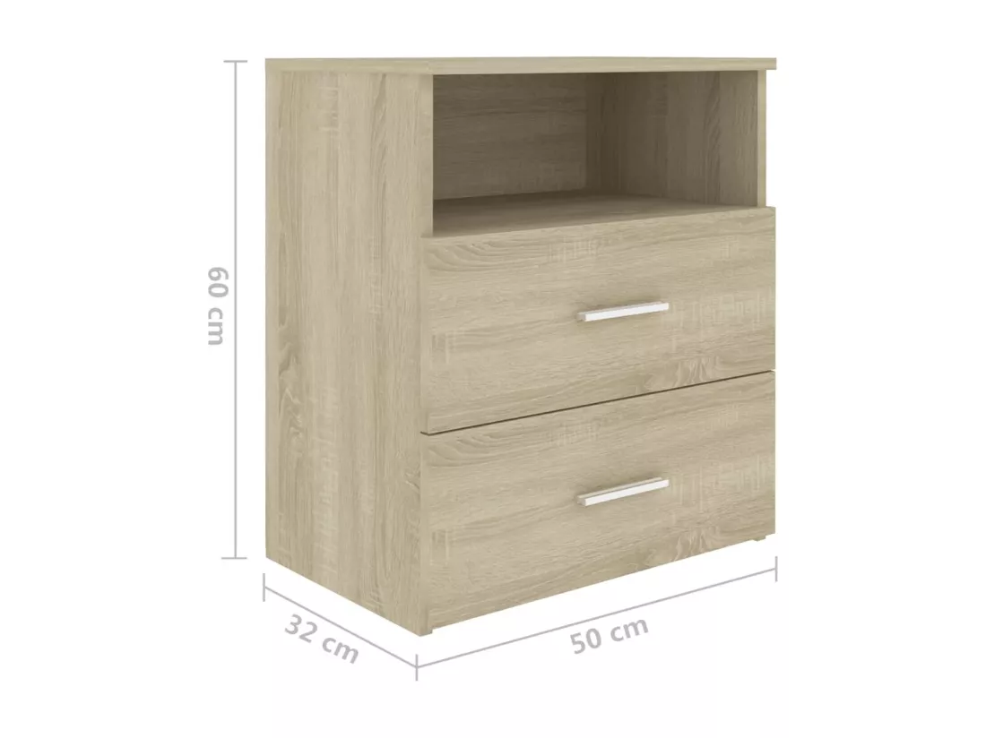 Tables de chevet 2 pcs Chêne sonoma 50x32x60 cm