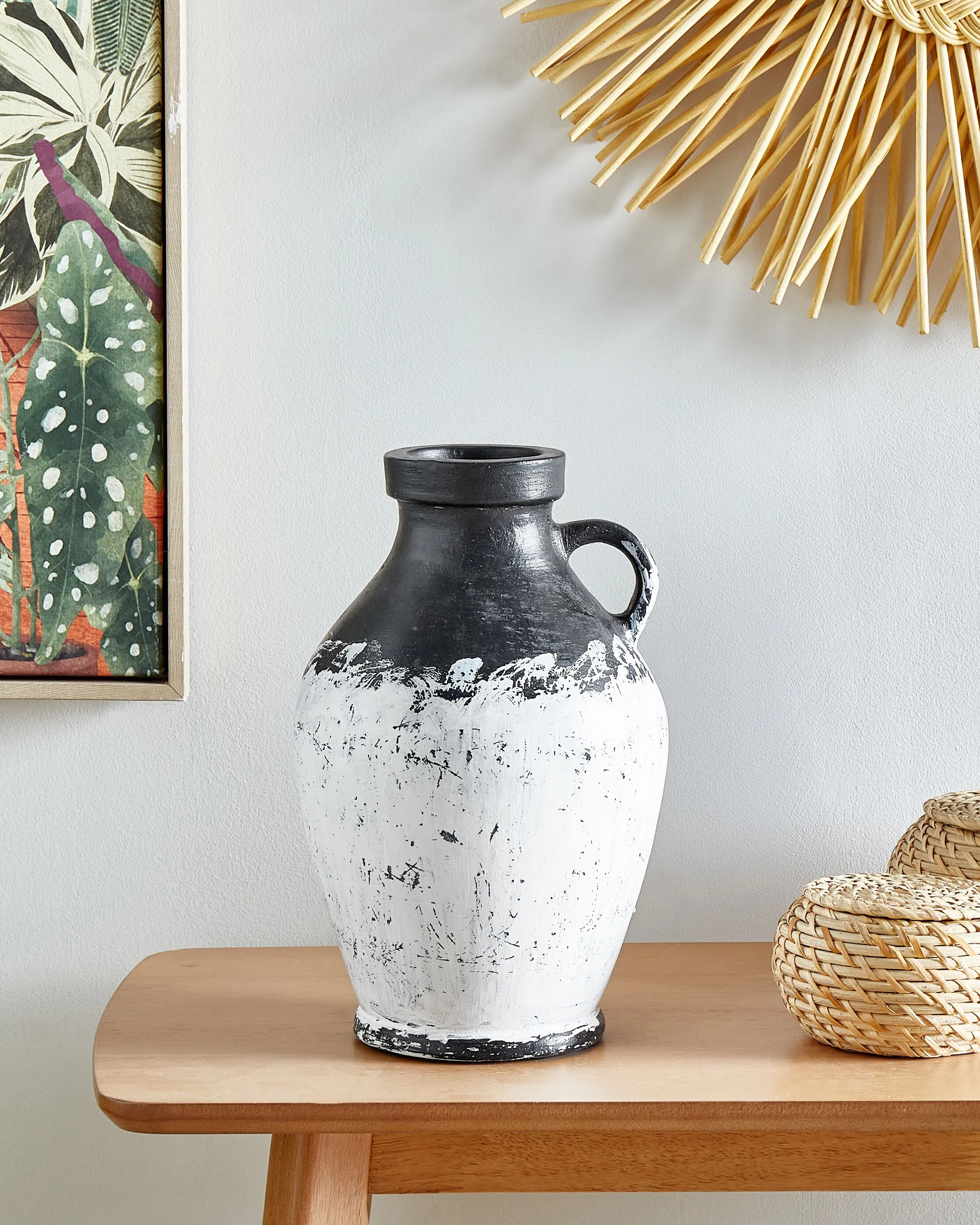 Decoratieve vaas MASSALIA Keramiek 33 cm Wit