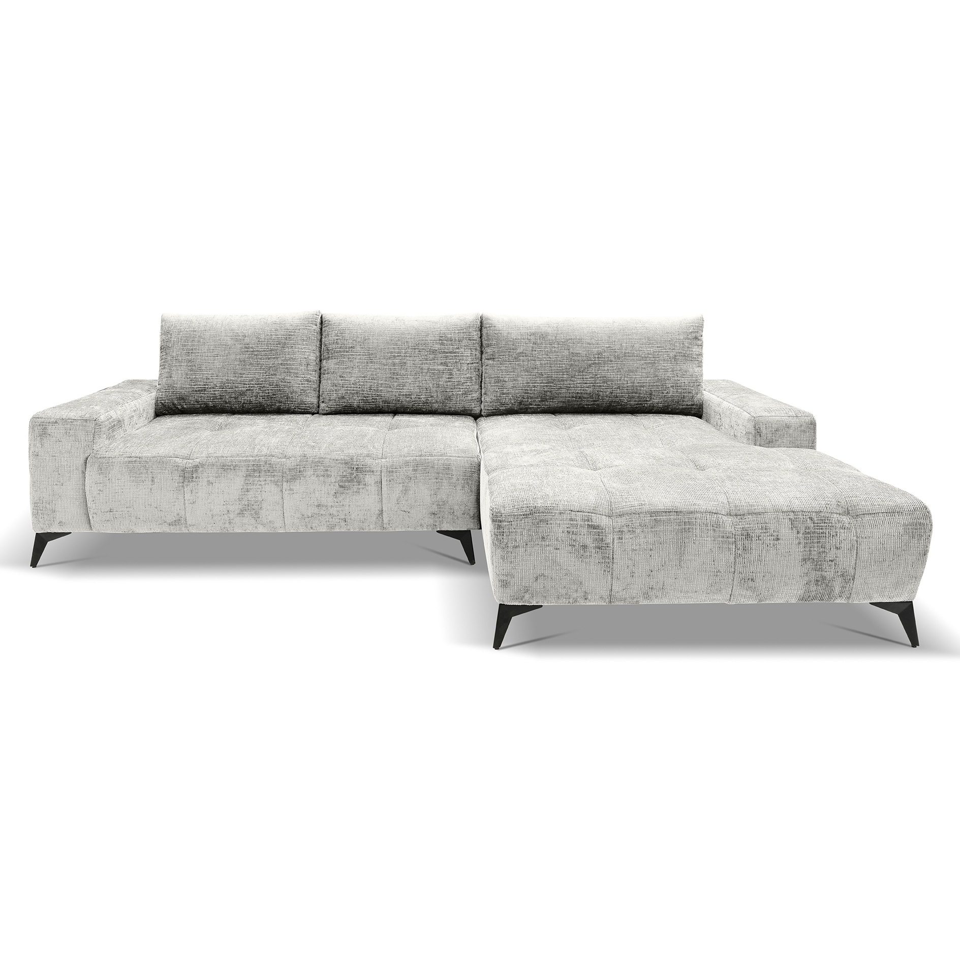 Ecksofa - pearl - Liegefunktion - Staukasten - Longchair rechts