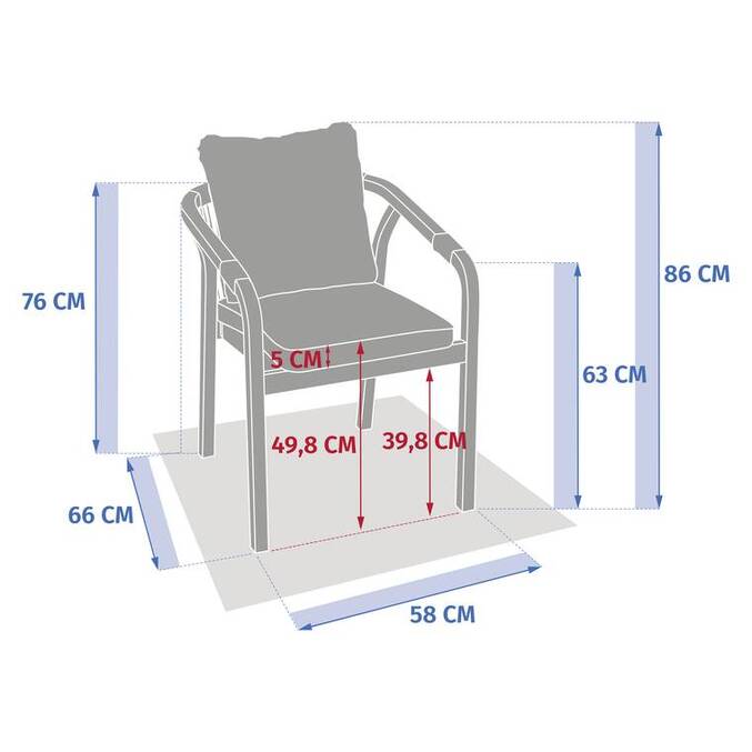 Fauteuil de jardin empilable PAPOUASIE Acajou / Acacia