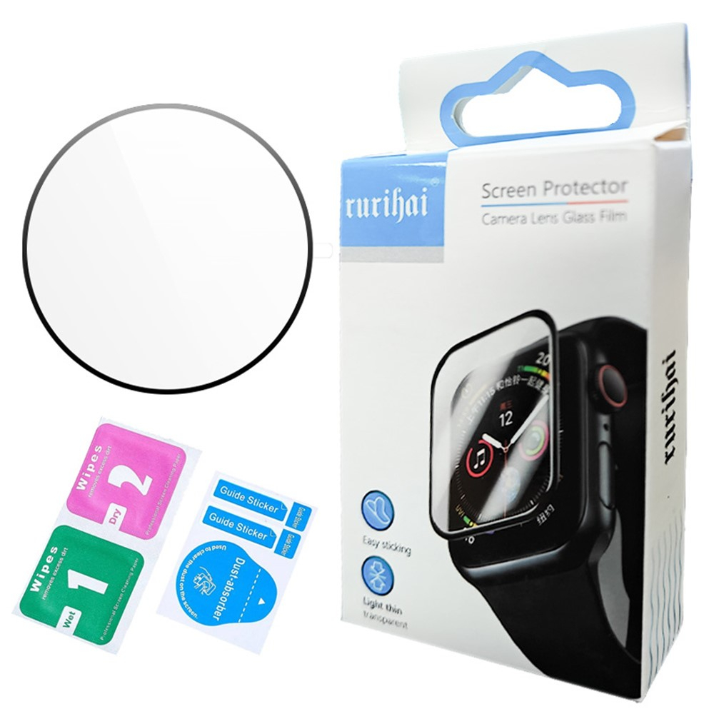 Samsung Galaxy Watch 8 (44mm) Vollbild Display Schutzfolie mit Rahmen - Schwarz