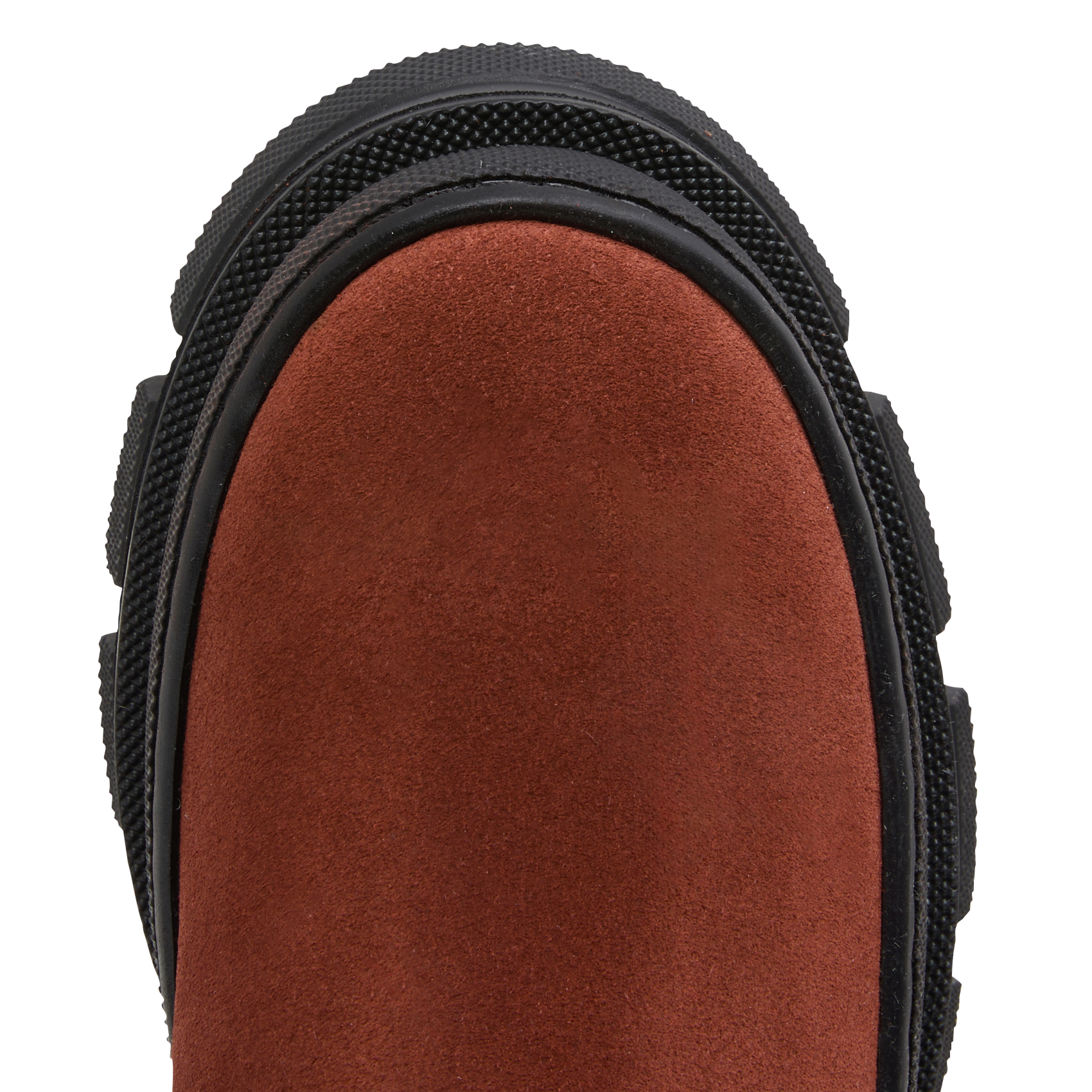 Bottines crantées en cuir velours | Orange