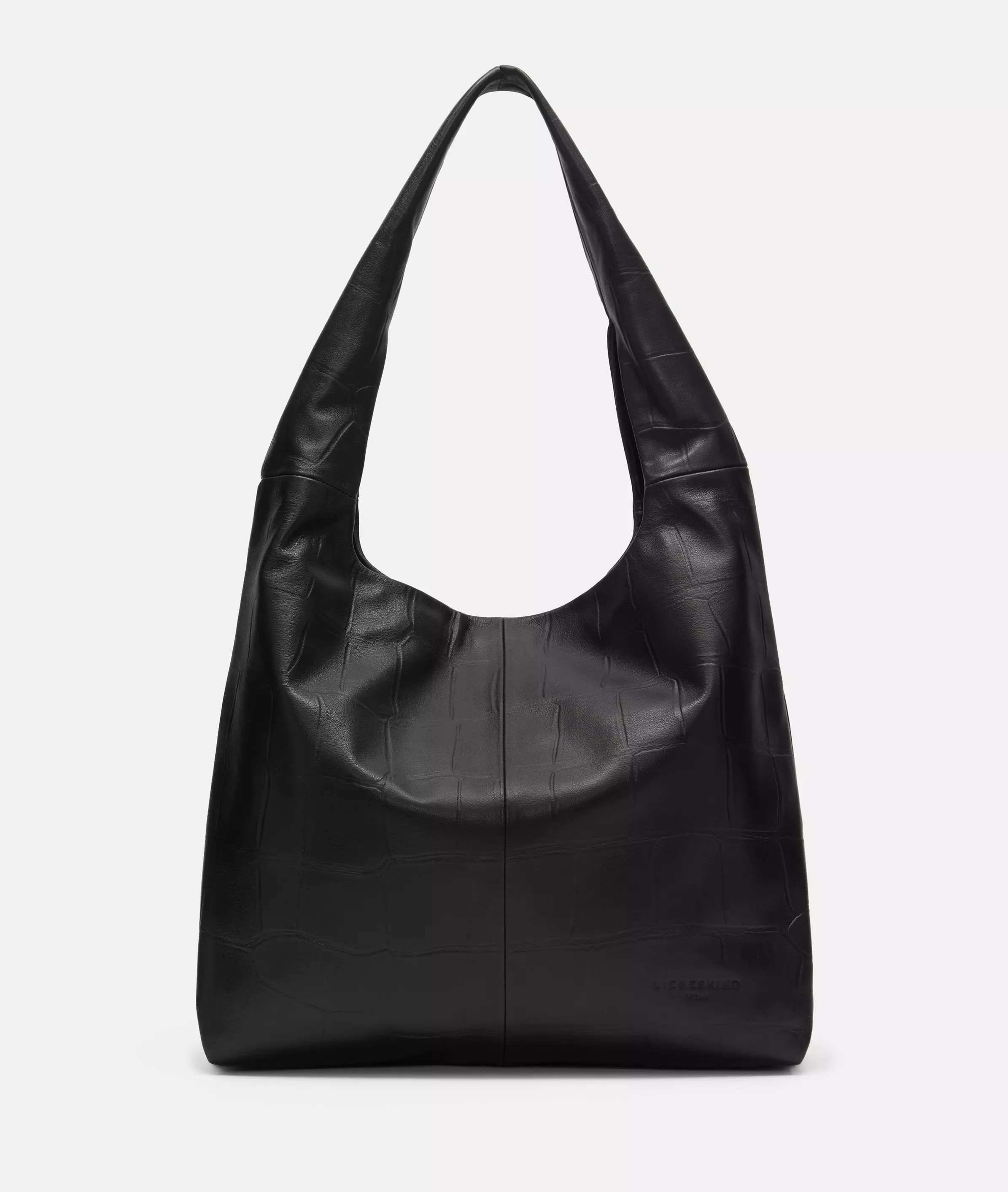 Crocodile Mira Hobo L Large hobo bag with crocodile embossing