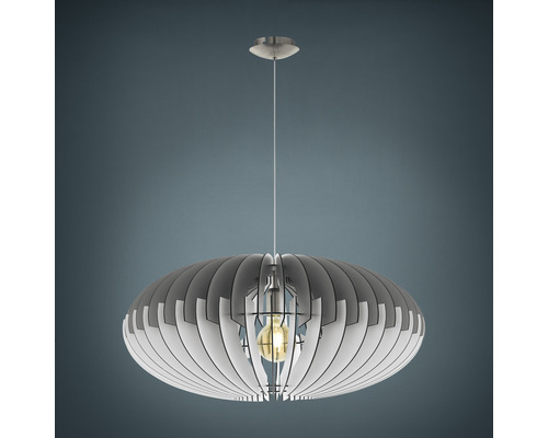 Hanglamp, 1-lichts, Ø 70 cm, grijs/wit/nikkel