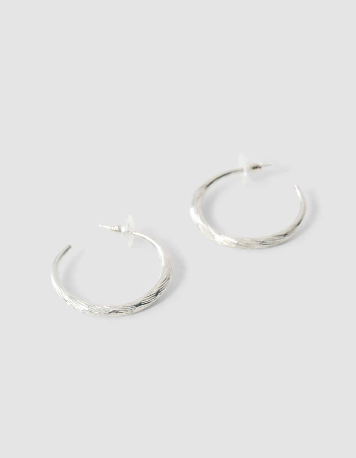 Hammerd Hoop Oorbellen Zilver