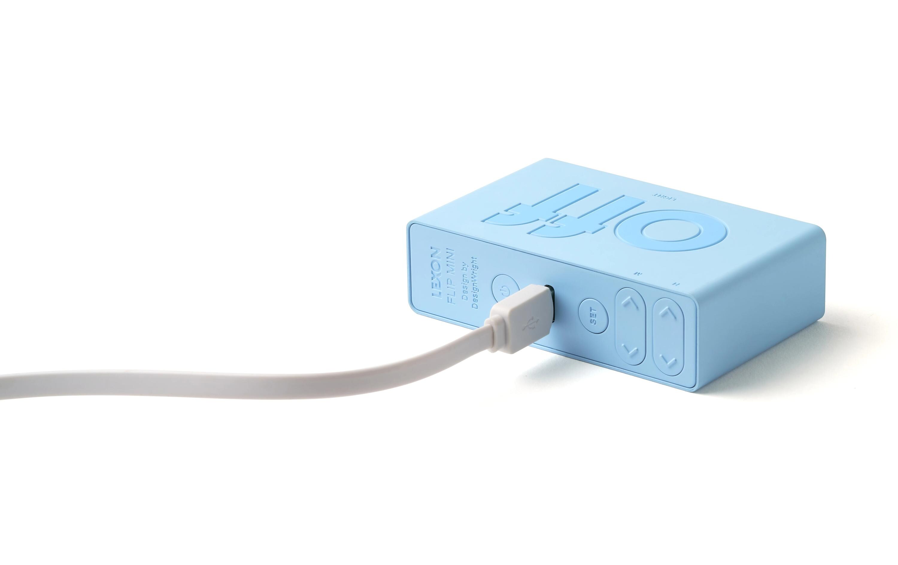 Digitalwecker Flip Mini HellblauMini LCD-Wecker mit Umkehrfunktion (On/Off)