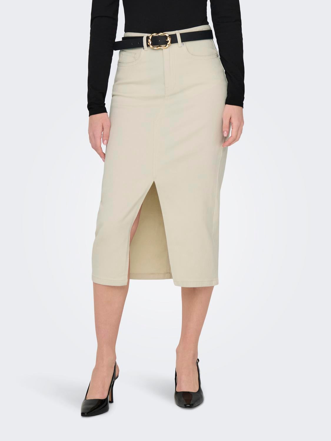 ONLSIRI Jeansrock Ecru