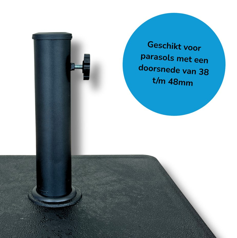 PimXL Parasolvoet vierkant - 43x43 cm - 16kg