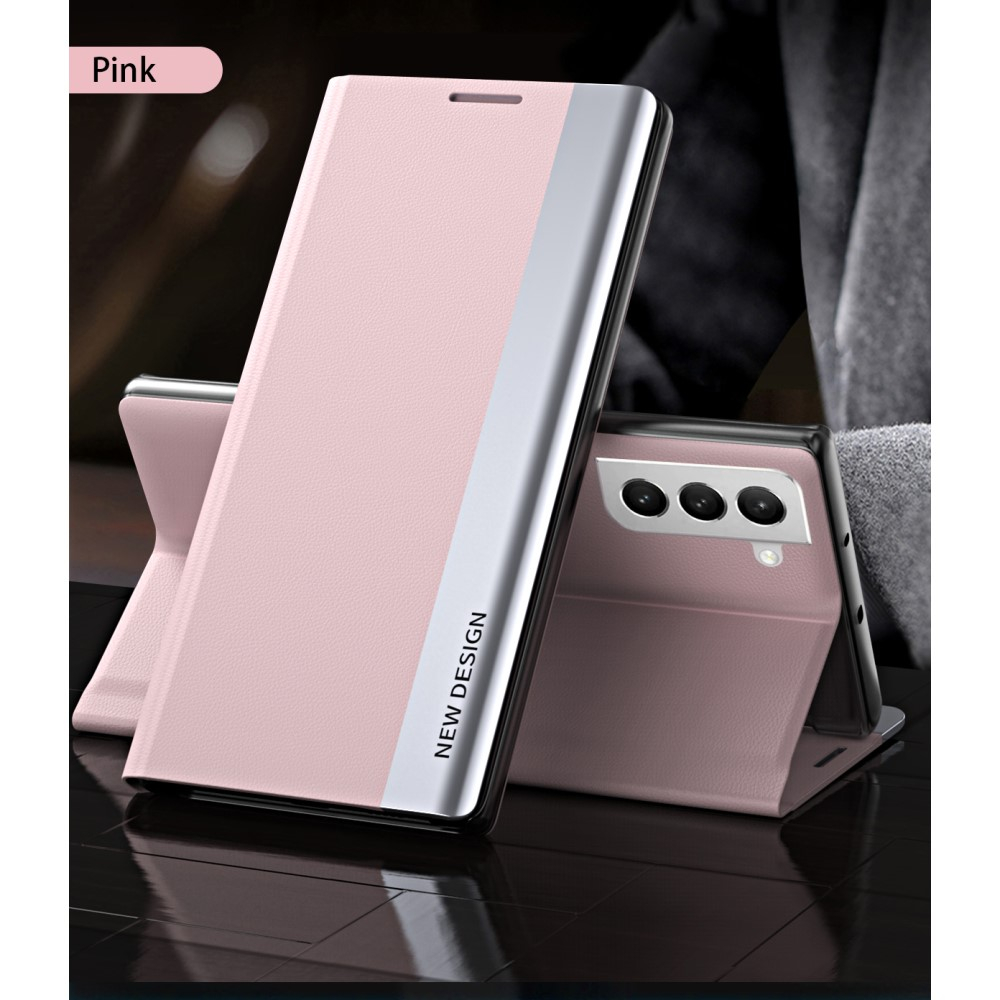 Samsung Galaxy S22 5G Leder Tasche Flip Cover   Magnetverschluss - Rosa