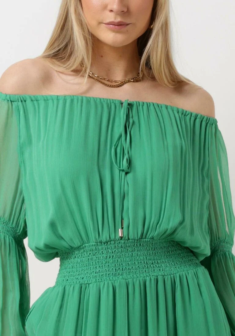 LIU JO groene liu jo mini jurk creponne dress