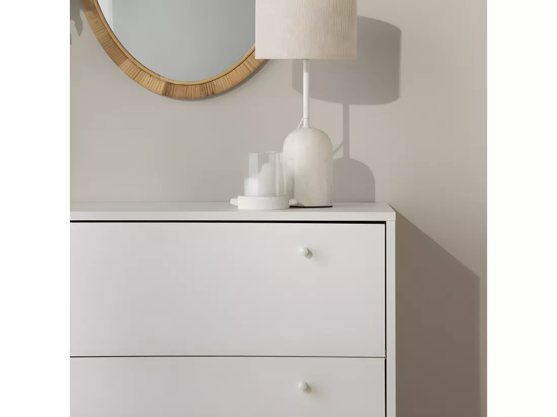 Commode effet bois blanc 90x85