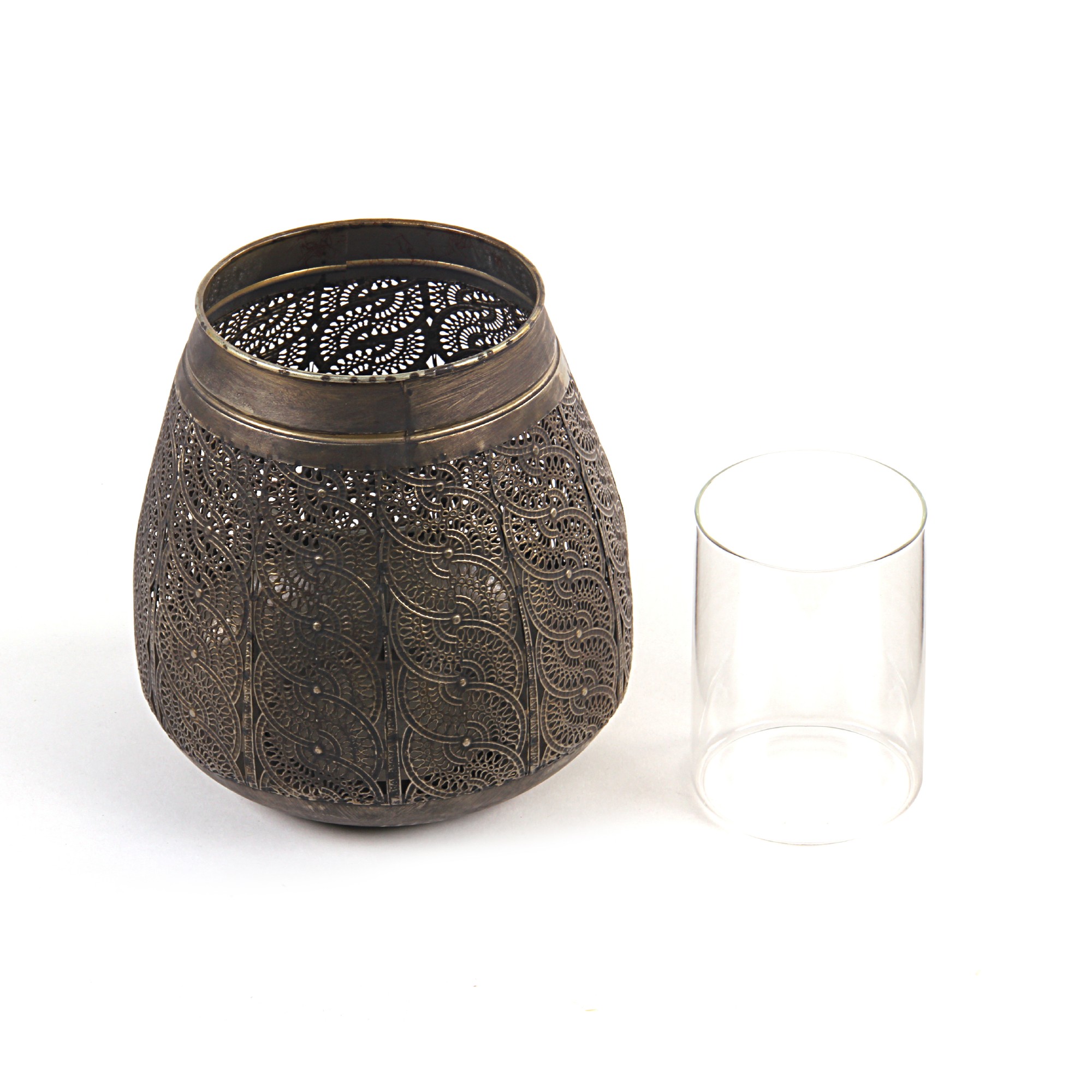 Windlicht 'Bulten', Ø 22 cm, H 22,5 cm von fischer's lagerhaus