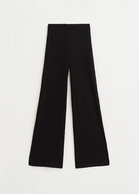 Wijde broek met kant zwart (ZWART)