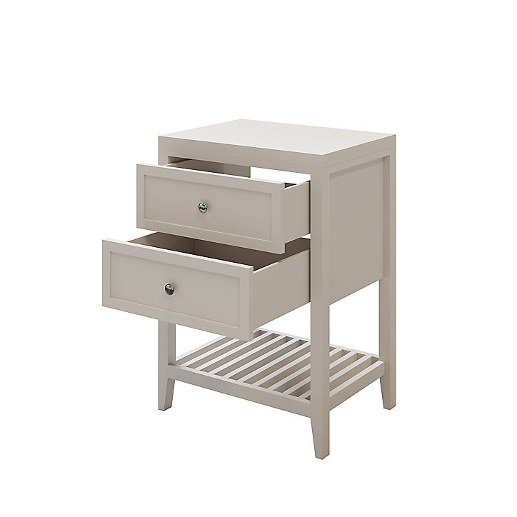 Meuble sous vasque à poser 2 tiroirs GoodHome Perma taupe 60 cm + plan de toilette