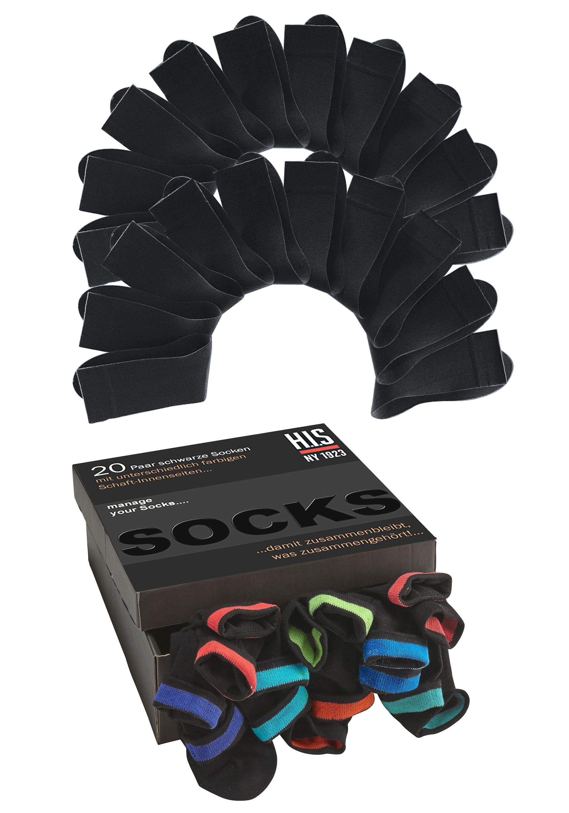 H.I.S Socken Box, 20 Stk. tlg. in praktischer Geschenkbox