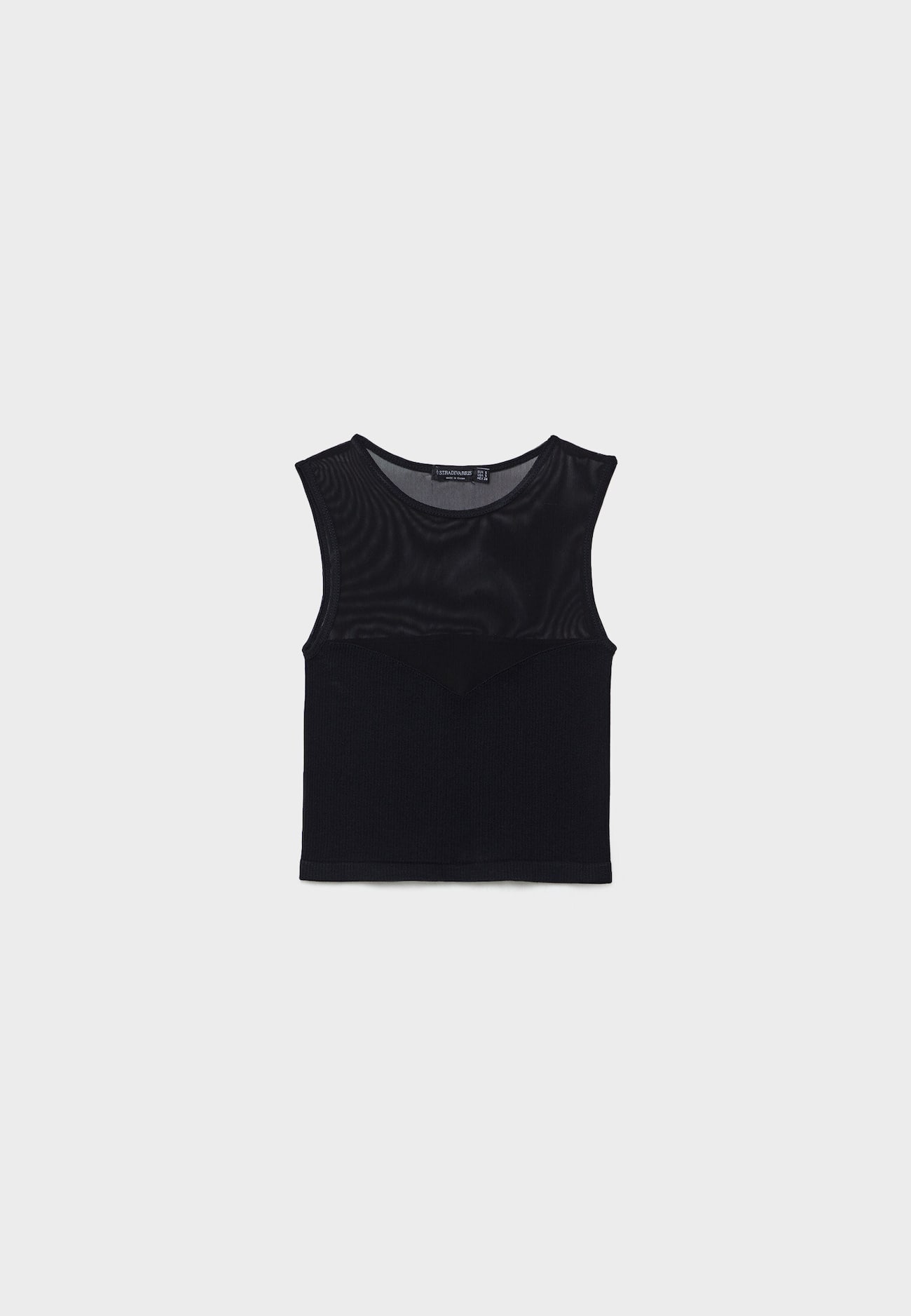Top de tule com contraste sem costuras