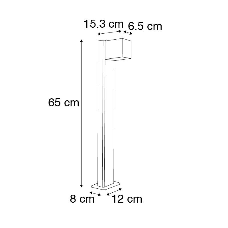 Industriële staande buitenlamp, donkergrijs, 65 cm, IP44 - Baleno