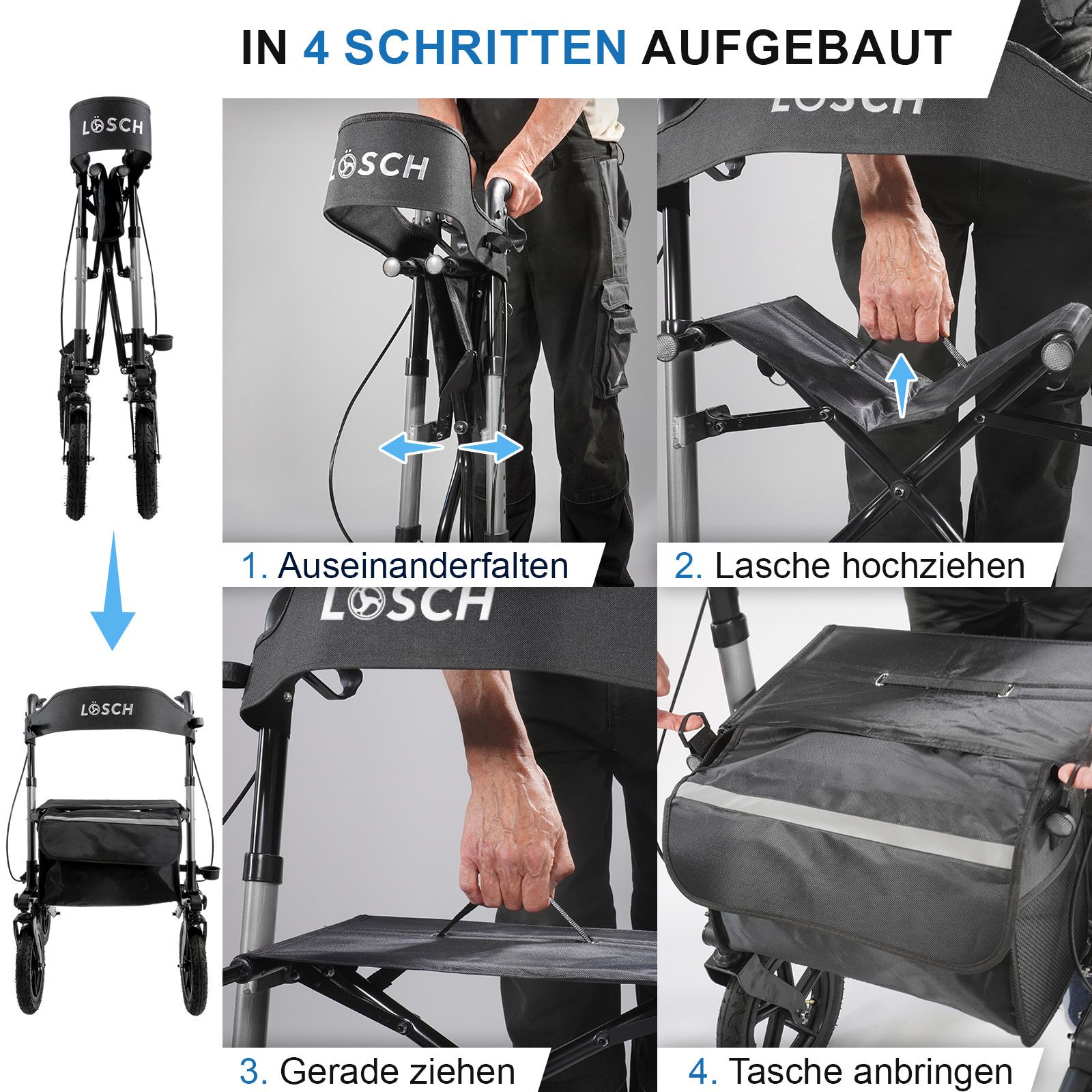 Rollator Tabas Mobility Air Silber (Luftbereift)