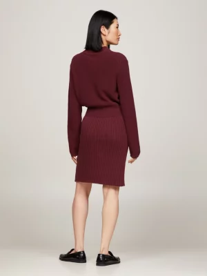 Vestido suéter de gola alta falsa