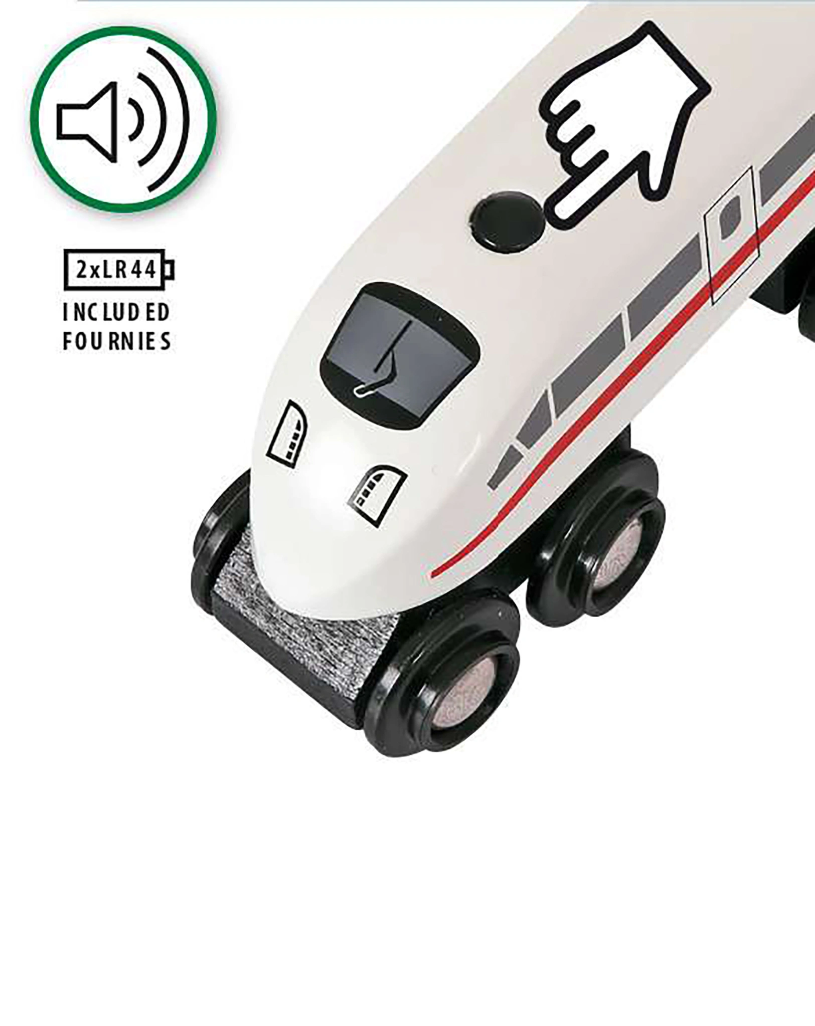 Eisenbahn SCHNELLZUG mit Sound 3-teilig in bunt