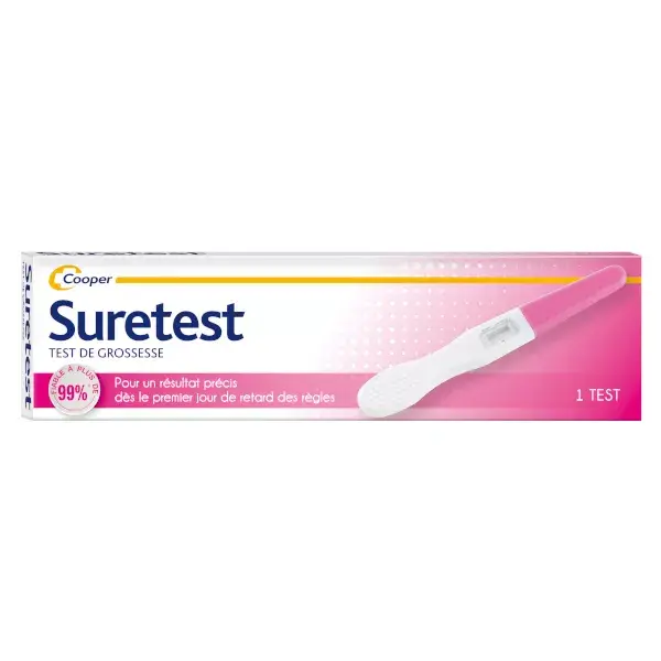Teste de gravidez Suretest, caixa com 1 unidade.