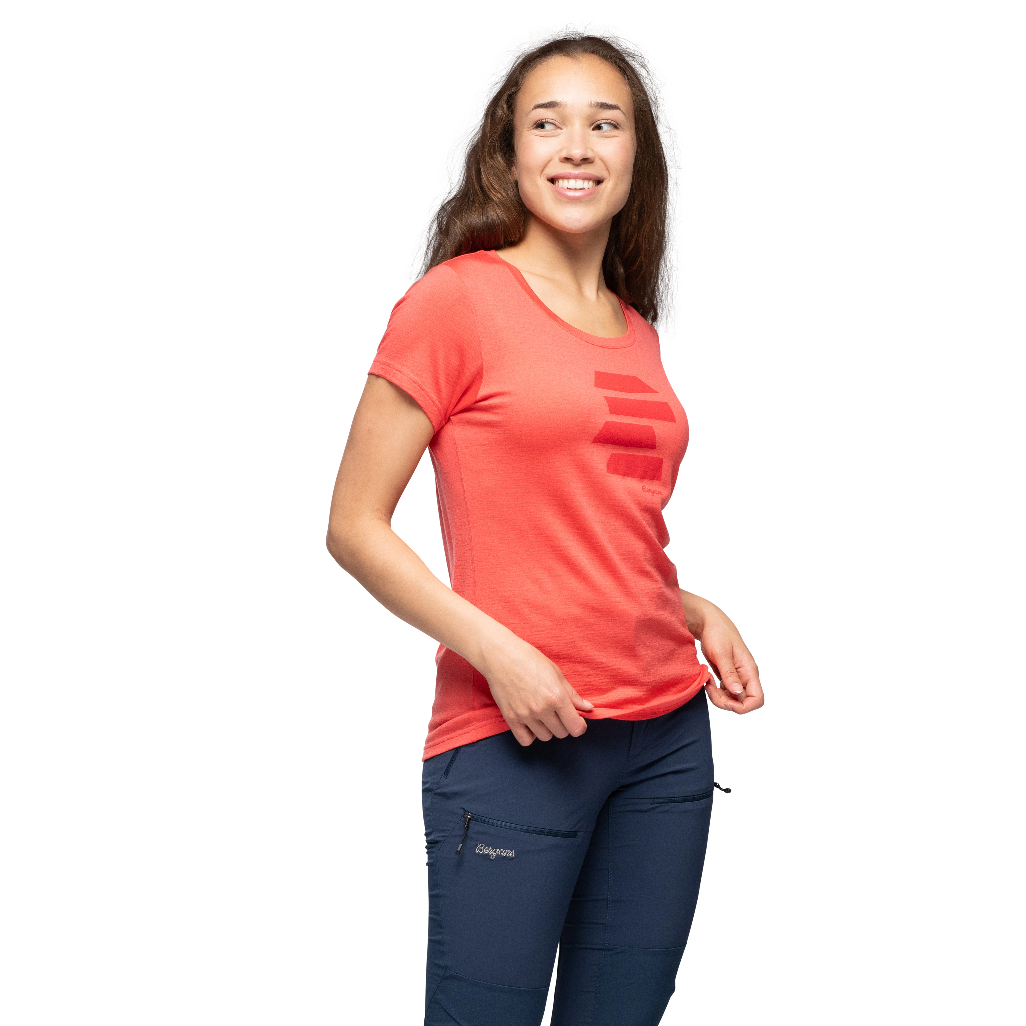 Rabot Mount Wool Tee Women Peachy Red