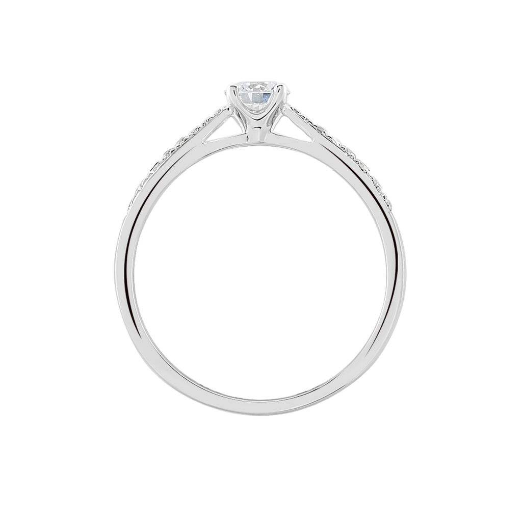 Bague Solitaire Hemera Or Blanc Diamant Synthetique