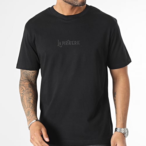 Tee Shirt Oversize Large Wave Logo Noir Noir