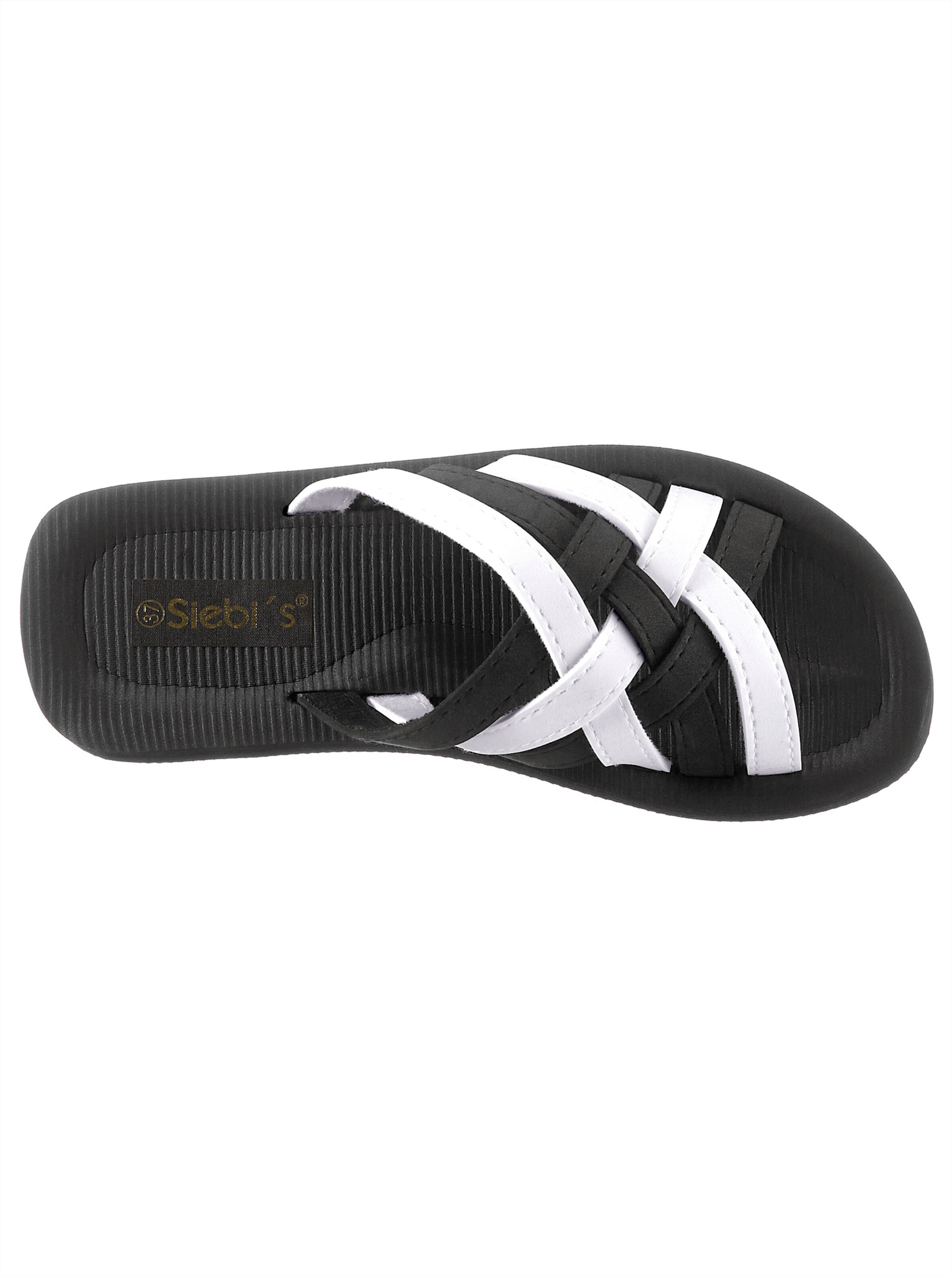 Siebi´s Bade-Pantolette in schwarz-weiß