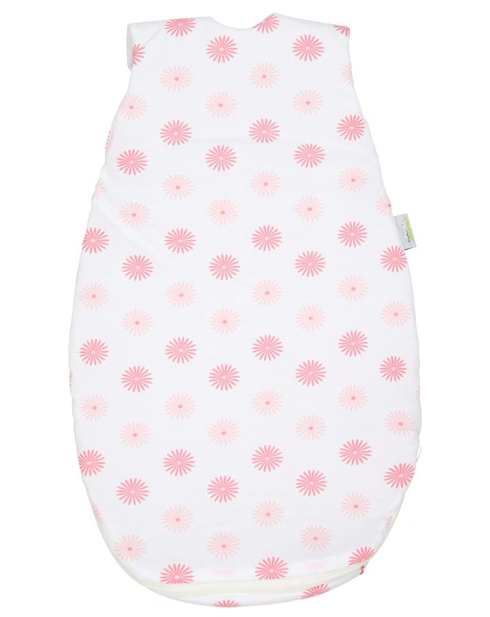 Jersey-Schlafsack BABY-NEST® AIRPOINTS® FLOWERS in weiß/hellkoralle