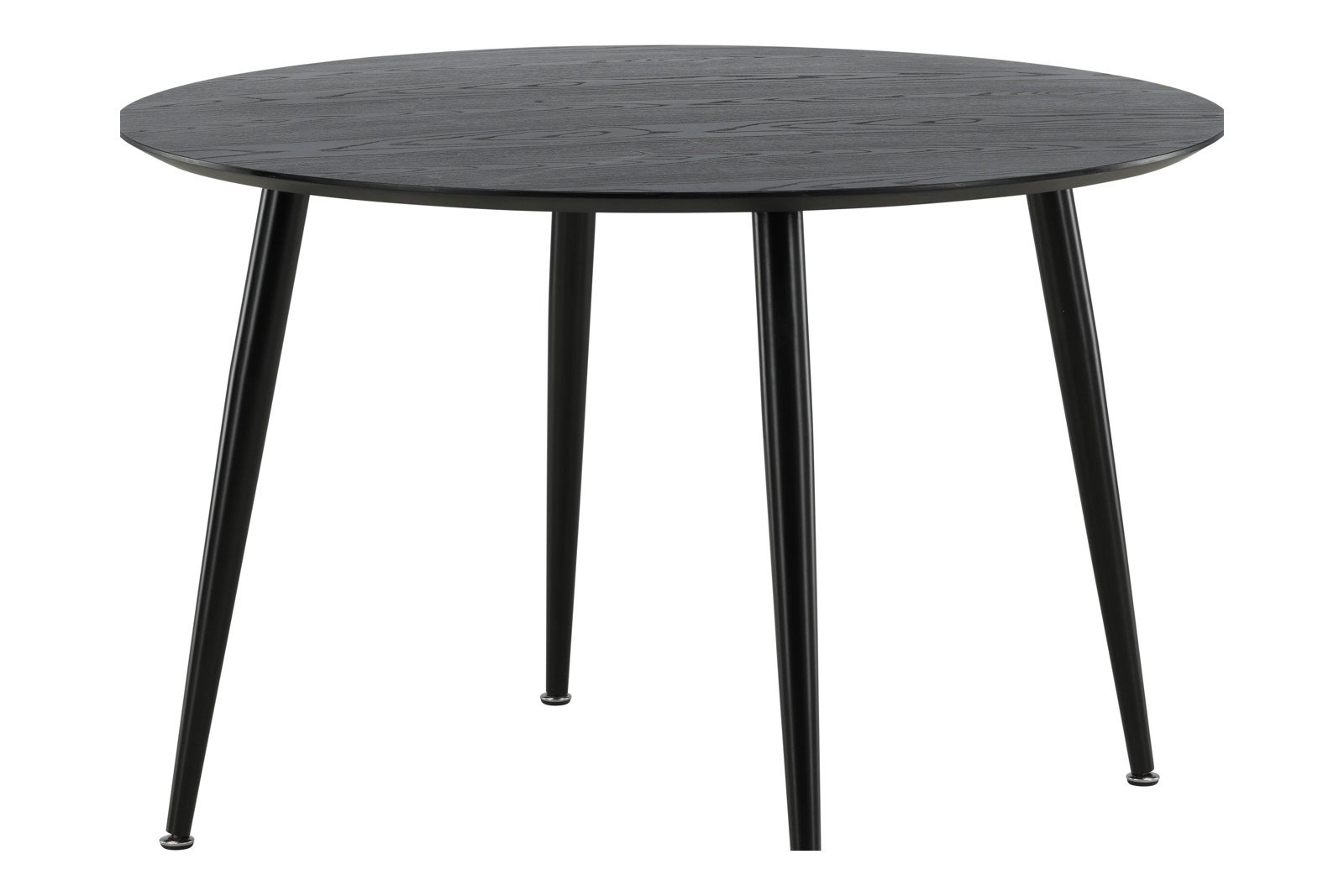 Dipp rundt spisebord Ø115 cm. Sort rundt spisebord i finér.