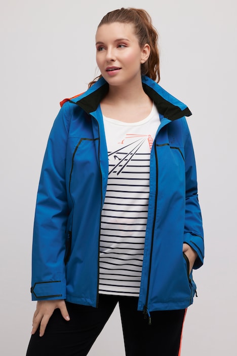 Segel-Funktionsjacke, wasserdicht, Kapuze, 2-Wege-Zipper