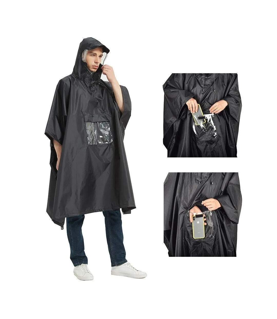 Poncho pluie 3 en 1 Noir