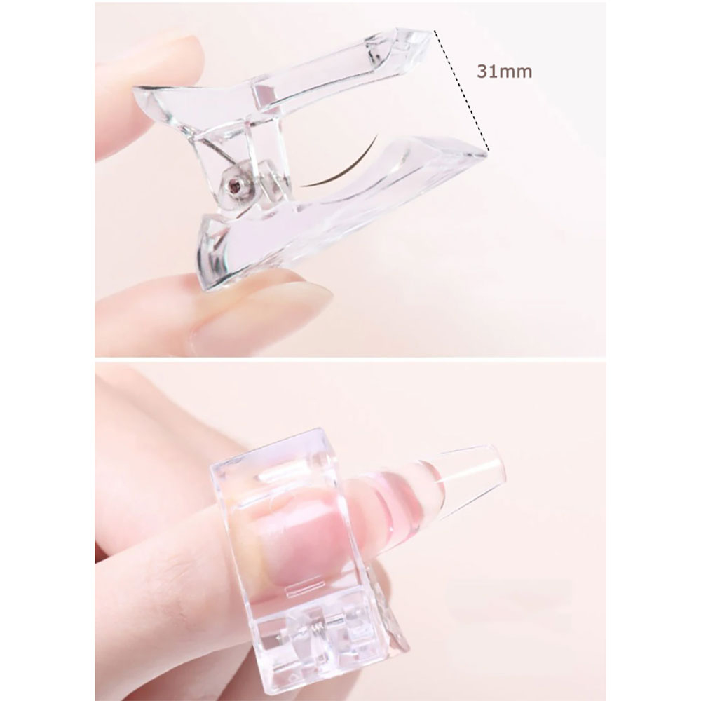 (10er Set) Acryl Fingernagel Clip Gel Nägel UV Klemmen - Transparent