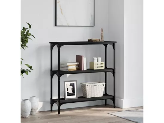Table console noir 75x22,5x75 cm bois d'ingénierie