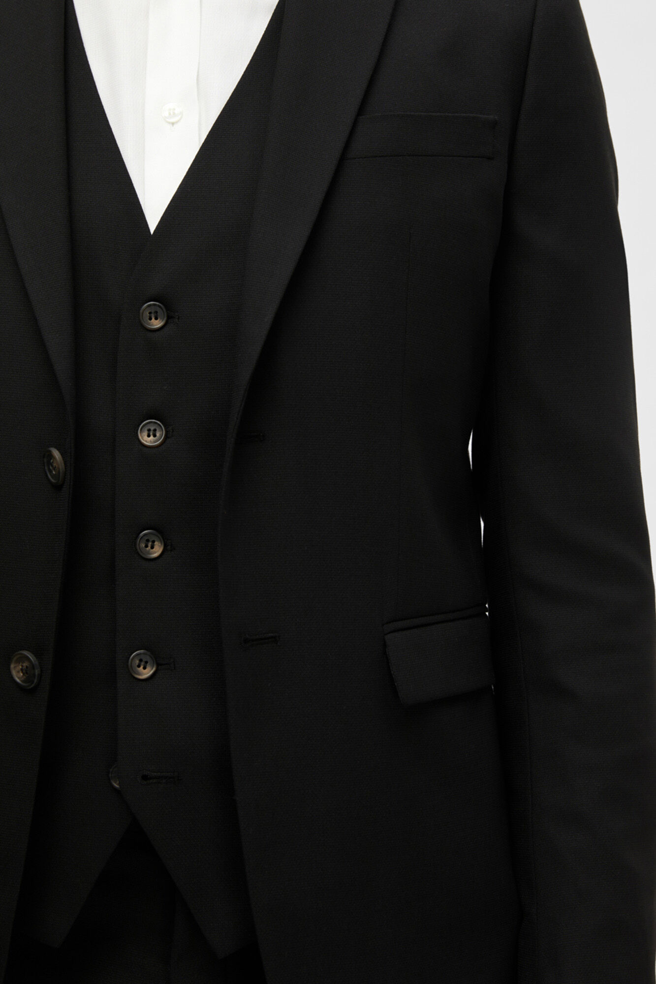 Terno masculino slim fit de duas peças - Preto
