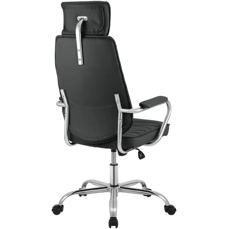 CLP Bureaustoel Rako chroom Frame - Kunstleer - zwart
